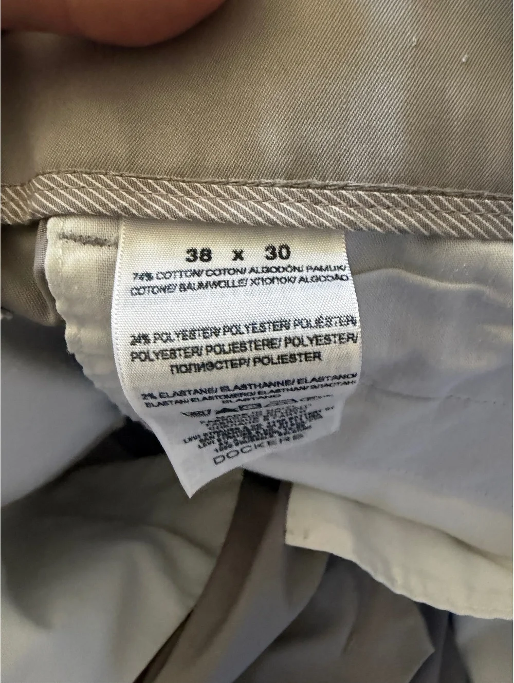Dockers Men’s 38x30 Khaki Pants Flat Front Straight Leg Casual Beige Trousers
